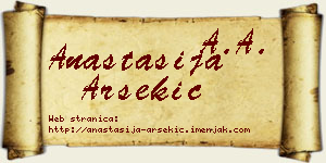 Anastasija Arsekić vizit kartica